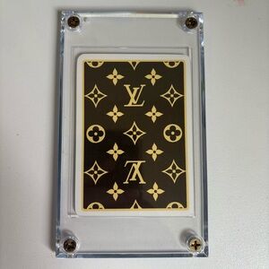 LV Red 3 of Hearts Monogram Playing Card in Case